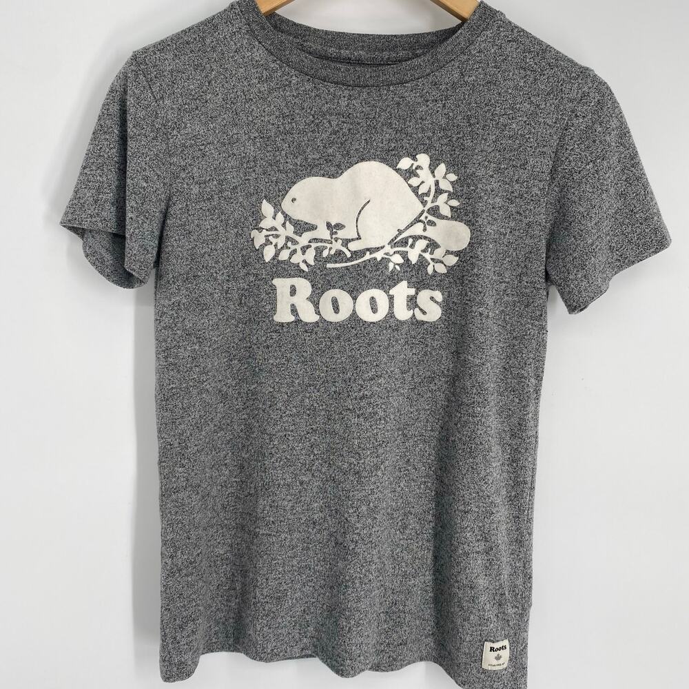 Roots T-shirt Women’s XS Gray‎ Canadian Beaver Graphic Outdoors